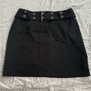 Vintage 90s/Y2K East West Fashions Black Belted Mini Skirt Size 9/10